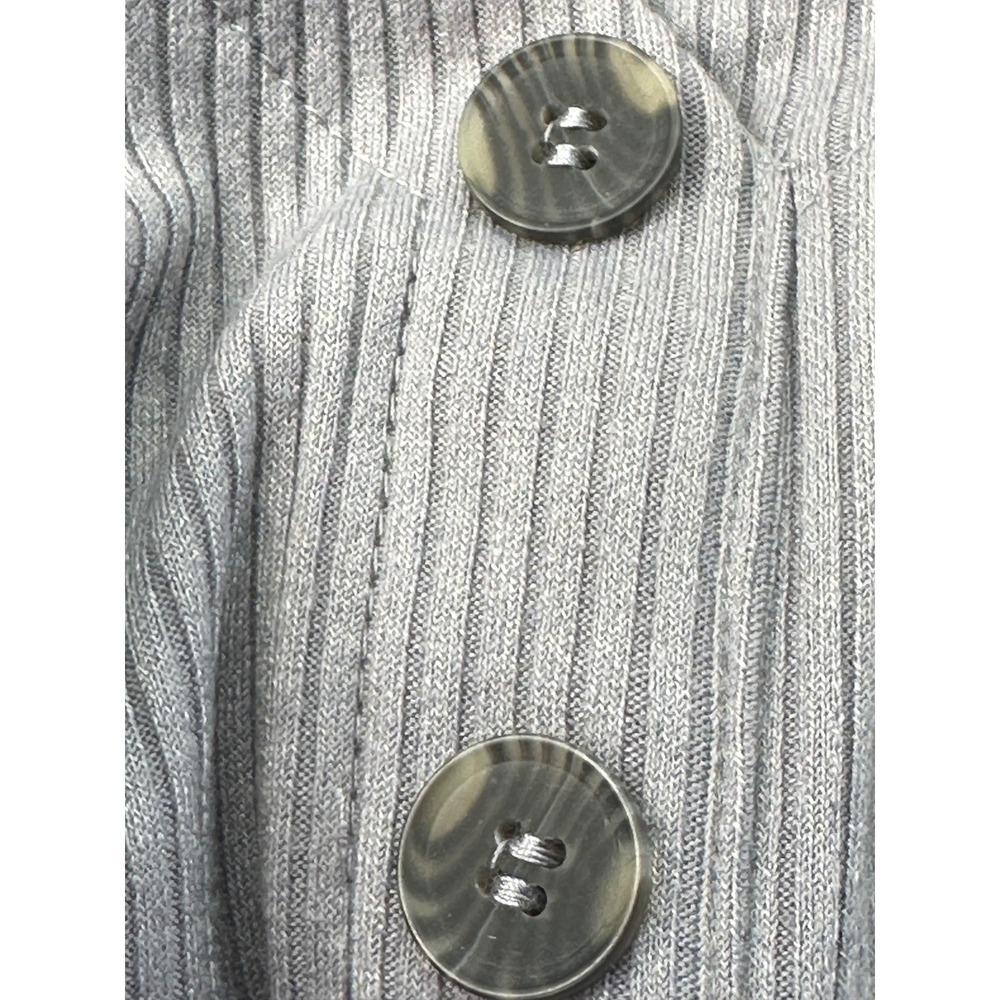 Chelsea & Violet Gray Ribbed V-Neck Button Front Fit and Flare Dress Large NWT - Picture 6 of 9